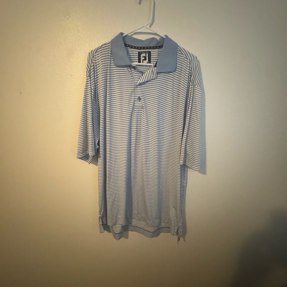 FootJoy Men's Blue Striped Polo Shirt
